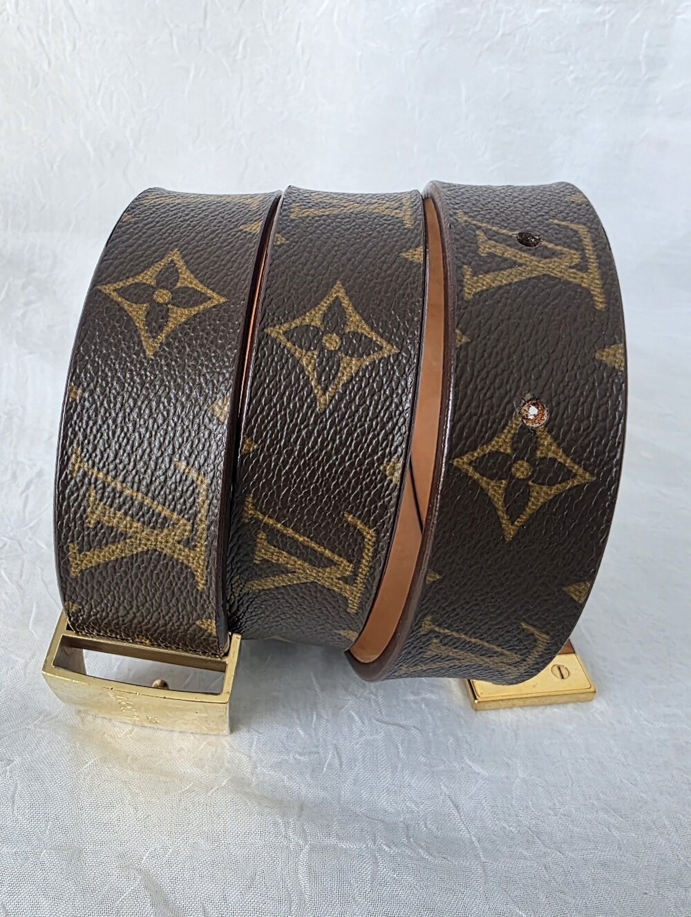 Auth Louis Vuitton Monogram Reversible Belt